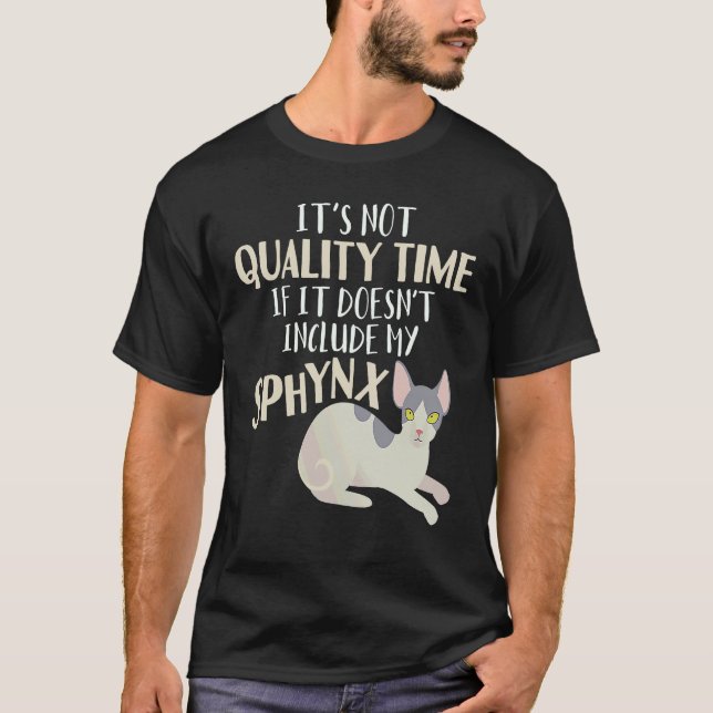 Söt Sphynx Kittens Memekvalitet Katt Tid T Shirt (Framsida)