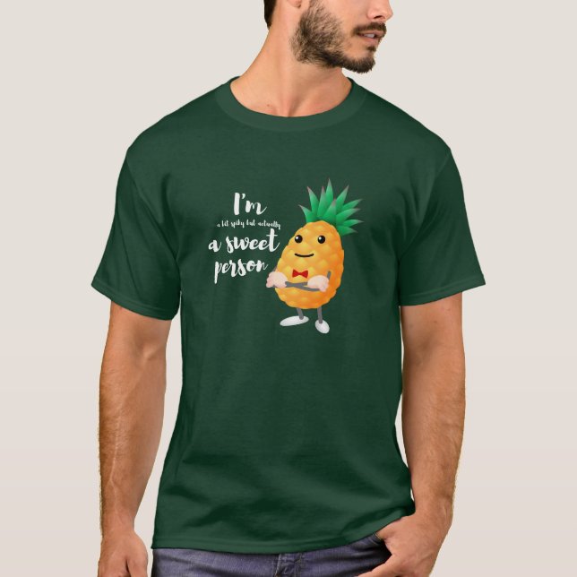 Söt Spiky Pineapple T Shirt (Framsida)