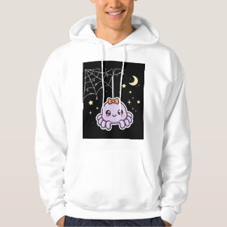 Söt spindel på glänsande spindelnäts-hoodie hoodie