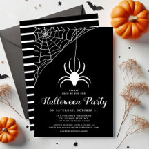 Söt spindel svart och vit Halloween-fest