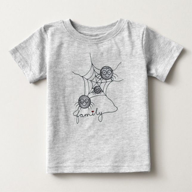 Söt spindelfamilj – Grafisk t-shirt för småbarn oc (Framsida)