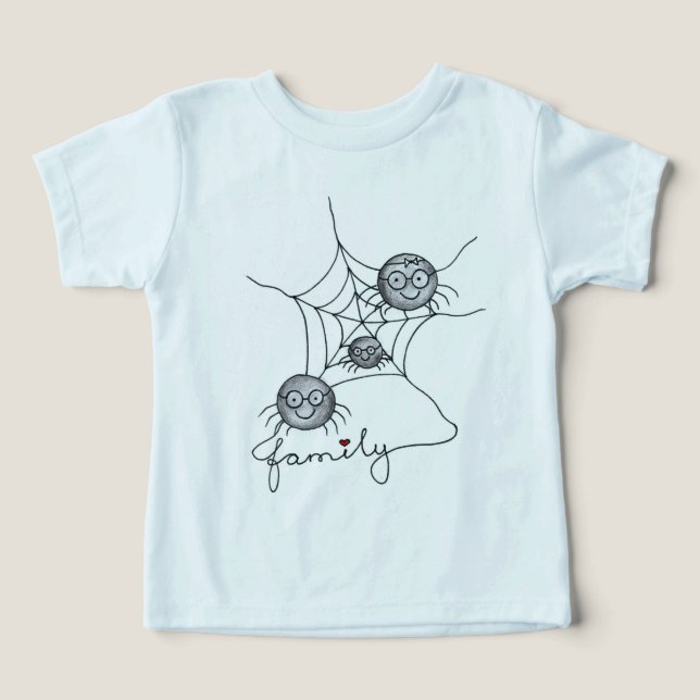 Söt spindelfamilj – Grafisk t-shirt för småbarn oc (Design Framsida)