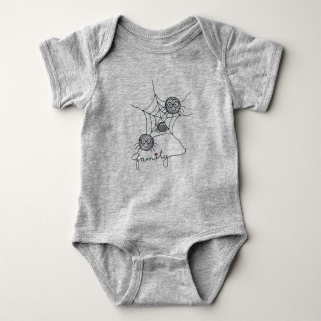 Söt spindelfamilj och webbarn Tri-Blend T-Shirt (Framsida)