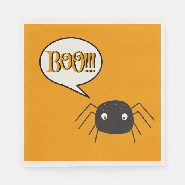 Söt spindelpumpad orange! pappersservett (Framsidan)