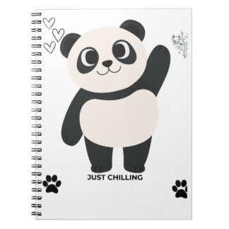 Söt Spiralanteckningsbok med Panda — Kawaii Bara C Anteckningsbok