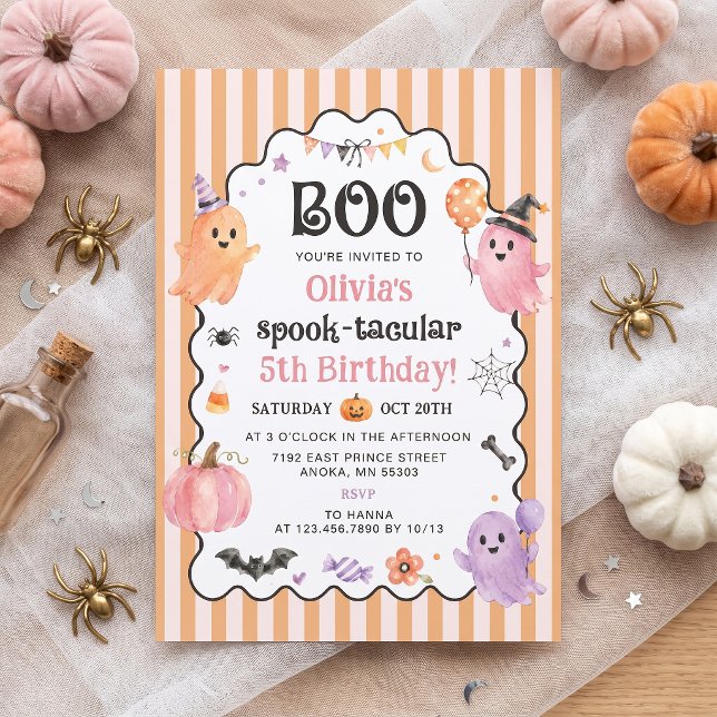 Söt spök Boo födelsedagsinbjudan  Inbjudningar (Skapare uppladdad)