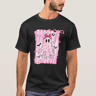 Söt Spök Coquette Rosa Band Ko Tryck Halloween S T Shirt