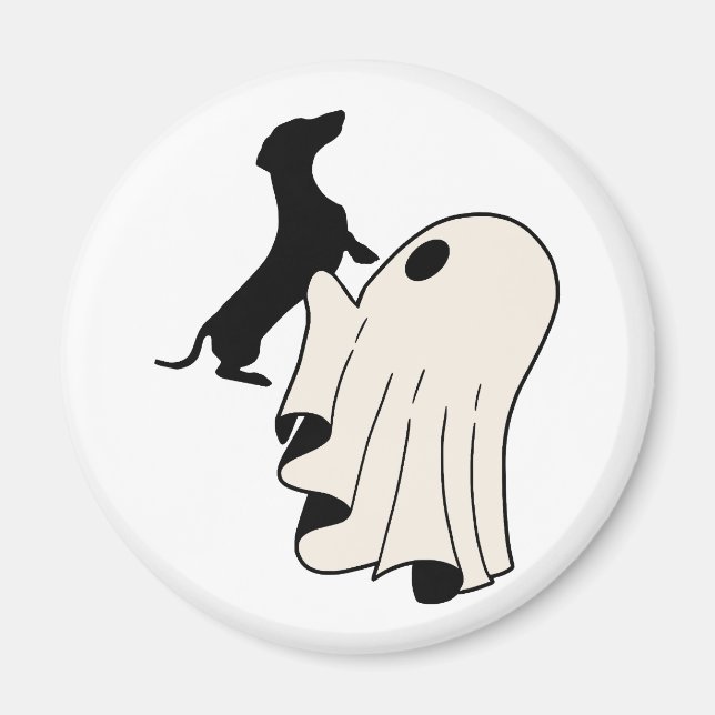 Söt Spök Dachshund Älskare  Magnet (Framsidan)