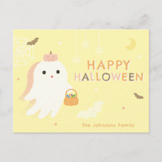 Söt spök glad halloween högtidskort helg vykort