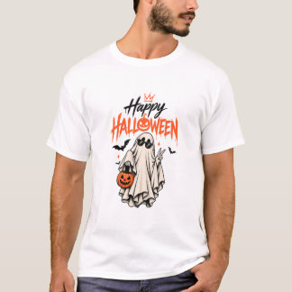 Söt Spök Glad Halloween Pumpa T-Shirt