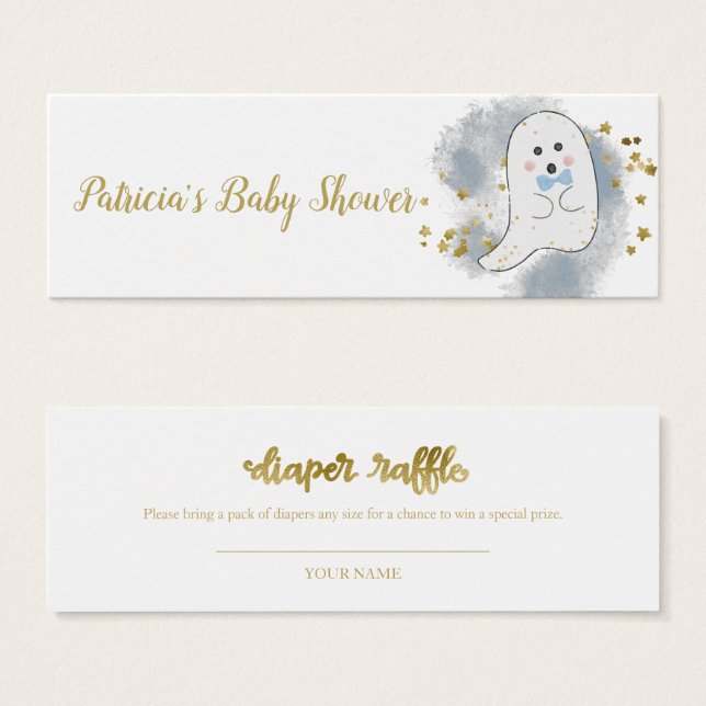 Söt spök Halloween baby shower blöjraffle Litet Visitkort (Framsida & baksida)