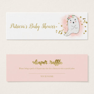 Söt spök Halloween baby shower blöjraffle Litet Visitkort