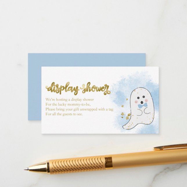 Söt spök Halloween baby shower display Shower Sval Tilläggskort (Fram/Back In Situ)