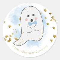 Söt spök Halloween-baby shower-rund sticker