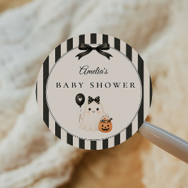Söt spök Halloween baby shower Runt Klistermärke