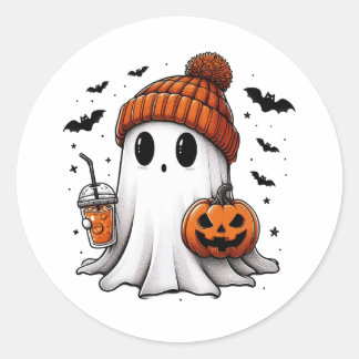 Söt spök Halloween-dekalj Runt Klistermärke