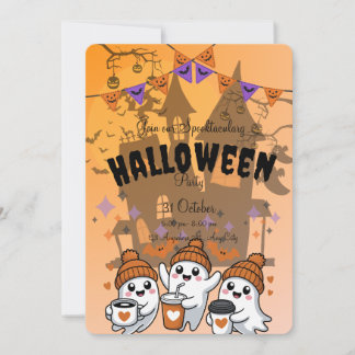 Söt spök Halloween-fest inbjudan 