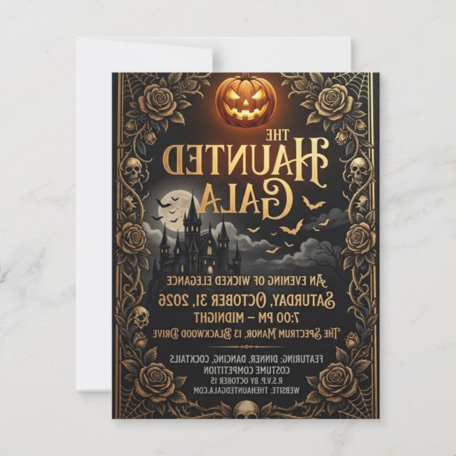 Söt spök Halloween-fest inbjudan kort 2026  (Framsida)
