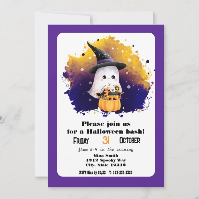 Söt spök Halloween-fest Inbjudningar (Framsida)