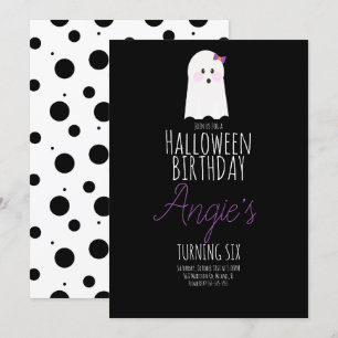 Söt spök Halloween födelsedagsfest Event Svart Inbjudningar