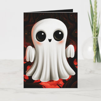 Söt spök Halloween-illustration Kort