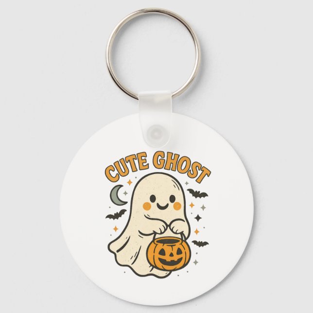 Söt spök Halloween-nyckelring charm Nyckelring (Framsida)