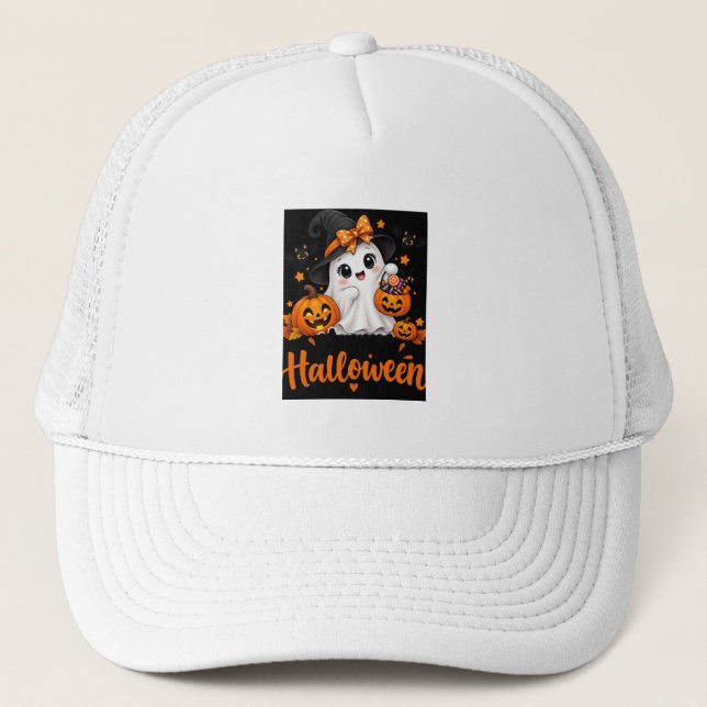 Söt spök Halloween-tröja – Glad Halloween Pumpa Keps (Framsida)