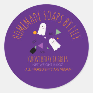 Söt spök Halloween tvål Hemmagjord verksamhet Runt Klistermärke