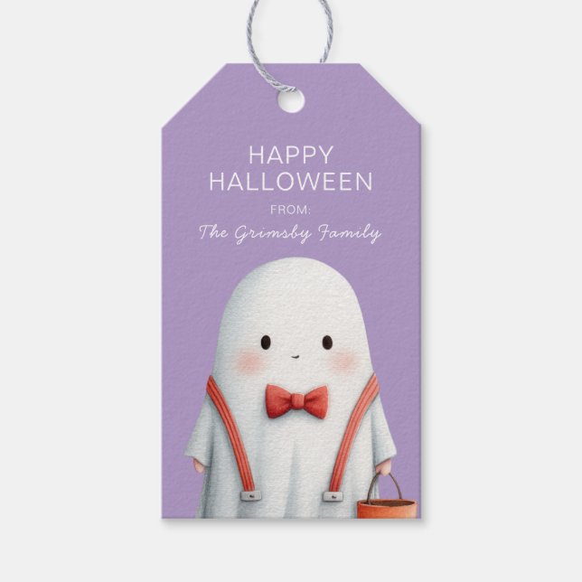 Söt spök Halloweenpresent Presentetikett (Framsidan)