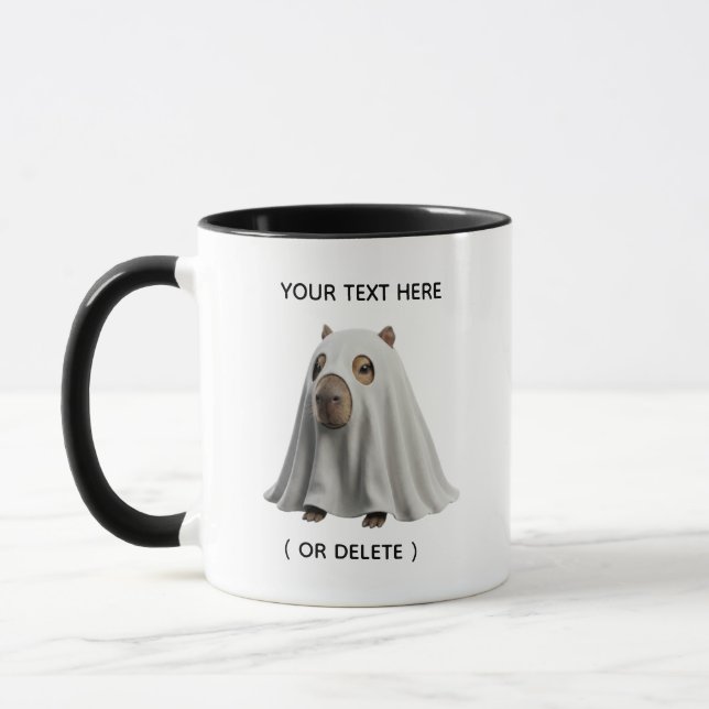 Söt Spök Kapybara Halloween Svart Kombomugg Mugg (Vänster)