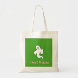 Söt spök-kawaii-handväska med matcha-tema tygkasse