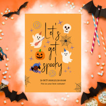 Söt spök-kontorsfamilj Halloween-fest