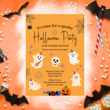 Söt spök-kontorsfamilj Halloween-fest