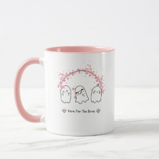 Söt Spök Körsbärsblom Rosa Halloween Mugg