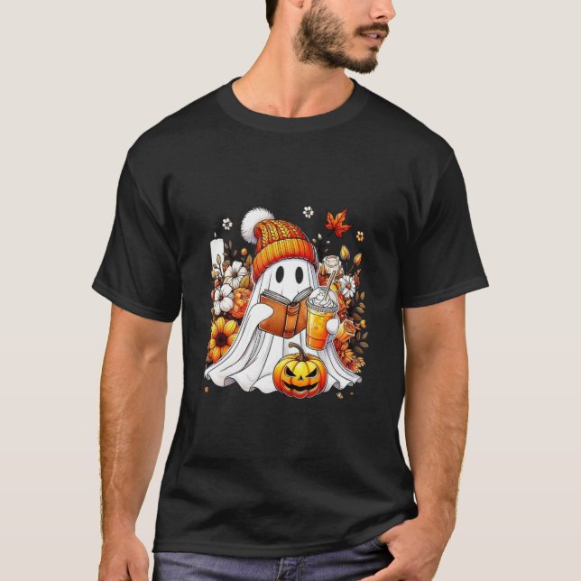 Söt Spök Läsbok Älskare Halloween Spöken Co T Shirt (Framsida)