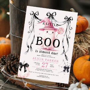 Söt spök liten boo Halloween flicka baby shower Inbjudningar