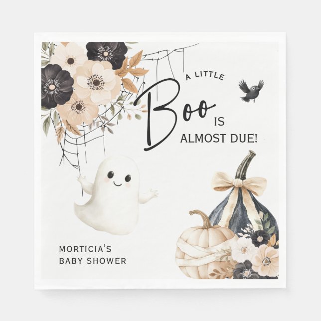 Söt spök- och blomster Halloween-bebisfest Pappersservett (Framsidan)