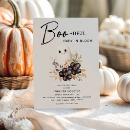 Söt spök- och blomster-Halloween-bebisshower Inbjudningar