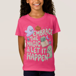 Söt spök- och magibok Halloween flickor T-ST-Shirt T Shirt