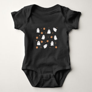Söt spök- och pumpa svart Halloween-design T Shirt