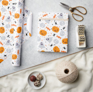 Söt spök- och pumpahalloween presentpapper