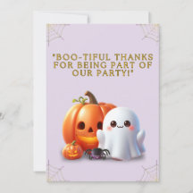 Söt spök- och pumpahalloween tackkort