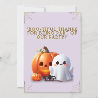 Söt spök- och pumpahalloween tackkort tack kort