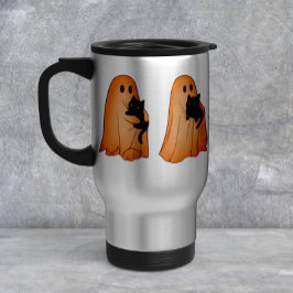 Söt spök- och svart katt Halloween-mugg Resemugg