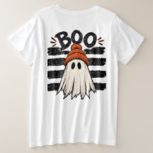 Söt spök-orange mössa Dam Halloween T-Shirt
