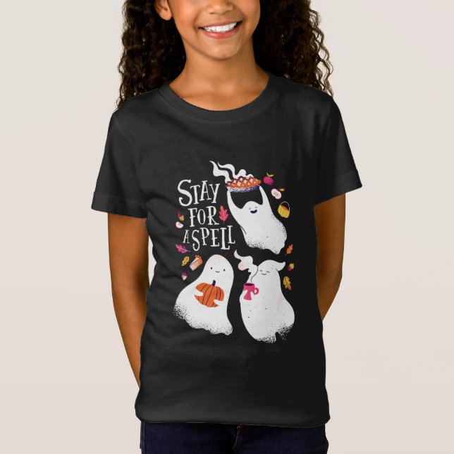 Söt spök rolig Halloween-design T Shirt (Framsida)