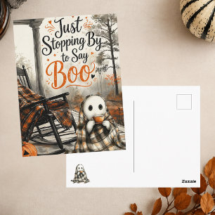 Söt spök-sägande Boo Mysig Glad Halloween  Vykort