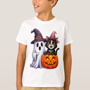 Söt Spök Svart Katt Pumpa Halloween Tröja 🎃