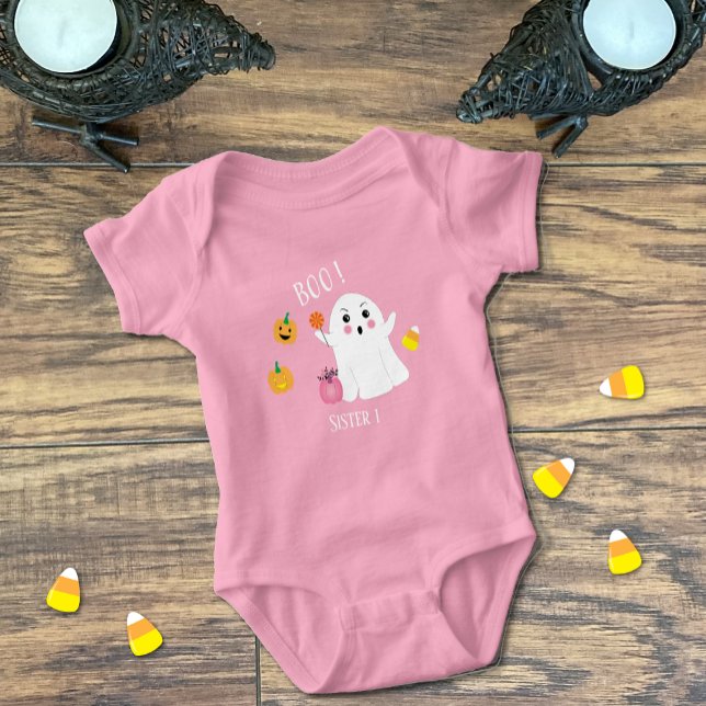 Söt spök-syster 1 Rosa babybodysuit T Shirt (Skapare uppladdad)