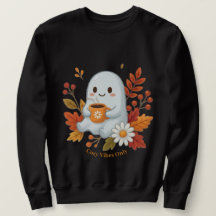 Söt spök-T-shirt för kaffedrickare - mysig stämnin